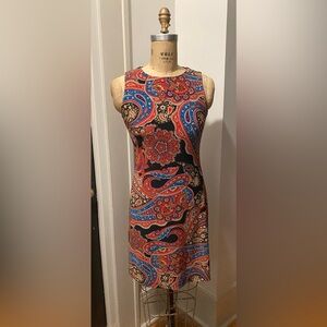 Tommy Hilfiger Strapless Paisley Dress - Black and Red